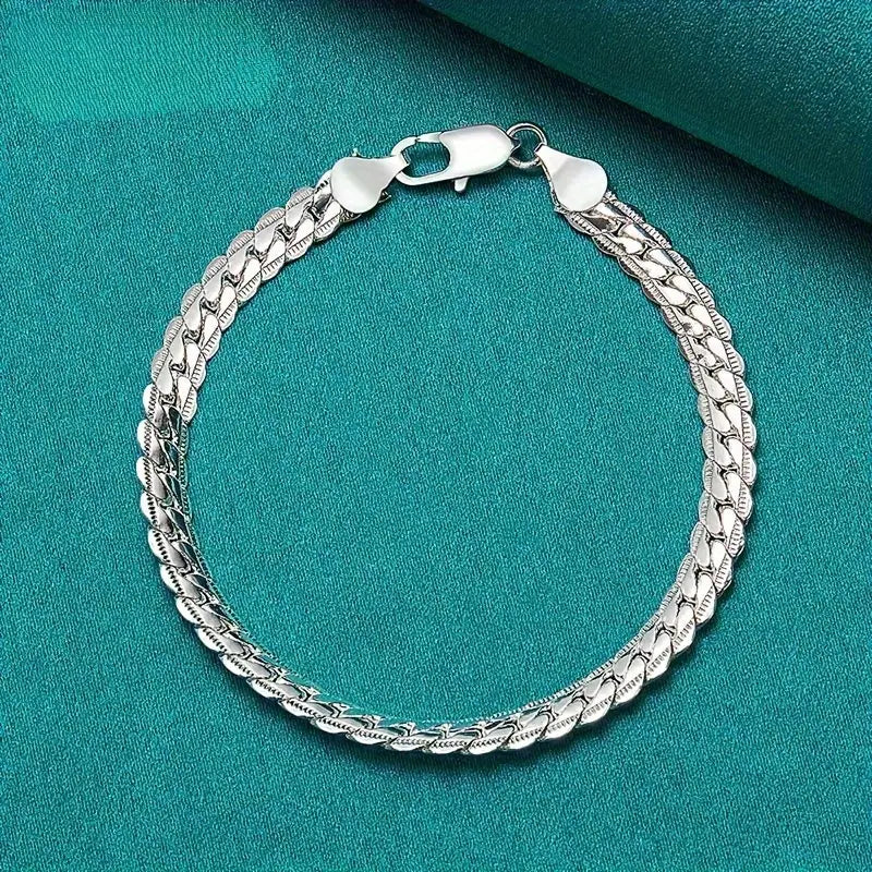 Sterling Silver 8.6g Flat Chain Bracelet 20cm