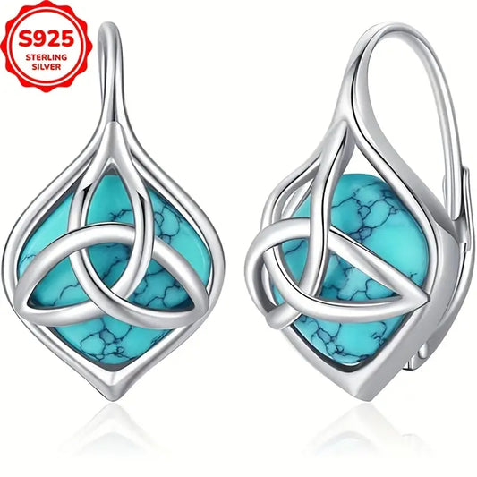 Sterling Silver Turquoise Celtic Knot Earrings