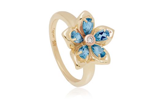 Clogau 9ct Yellow & Rose Gold Forget Me Not Ring size O