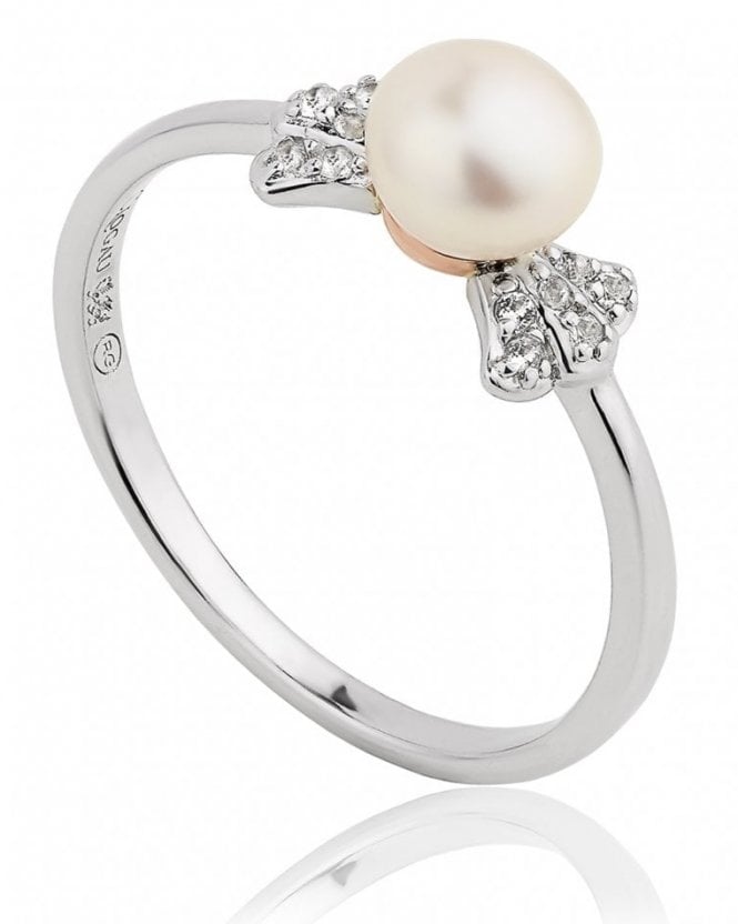 Clogau Sterling Silver & 9ct Rose Gold Windsor Pearl Ring