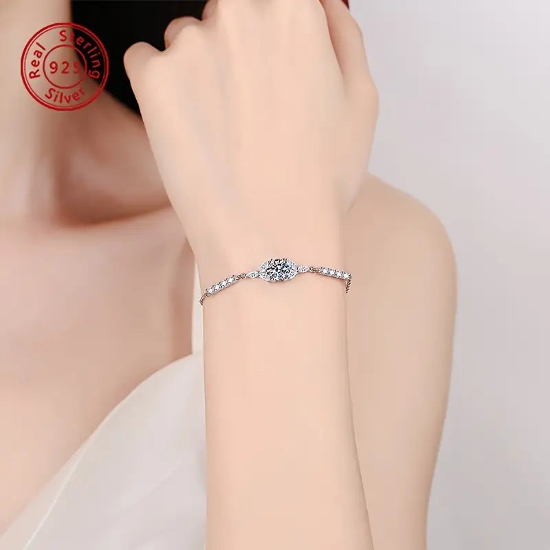 Sterling Silver 1ct Moissanite Bracelet