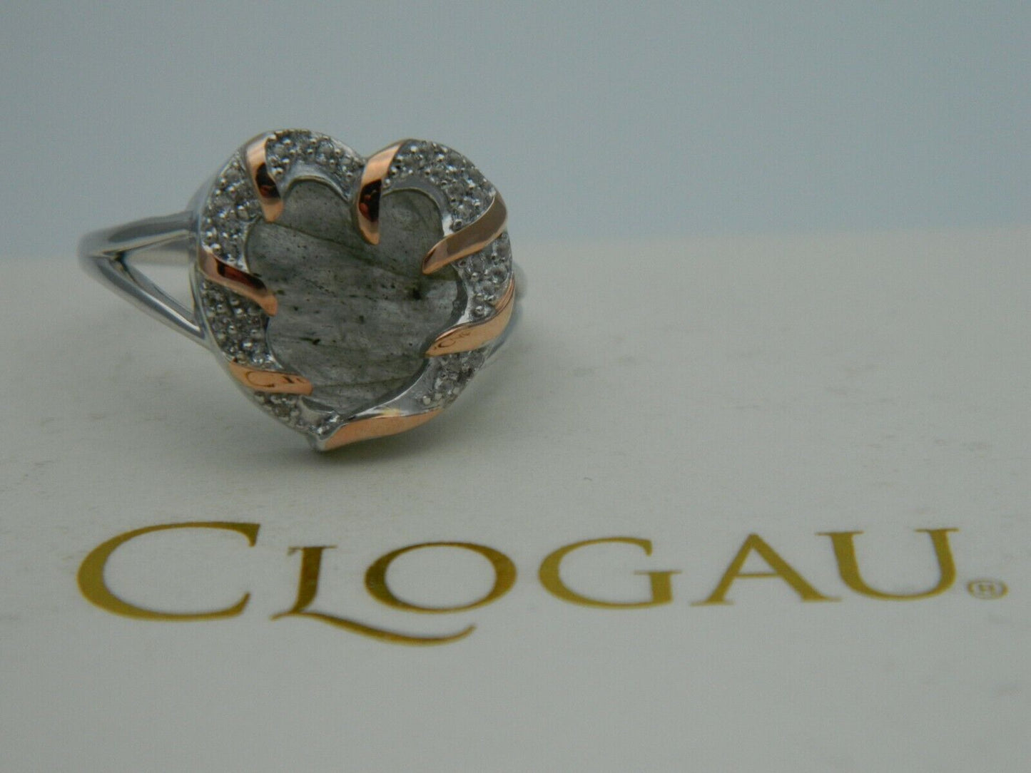 Clogau Sterling Silver & 9ct Rose Gold Dinas Emrys Labradorite & White Topaz Ring