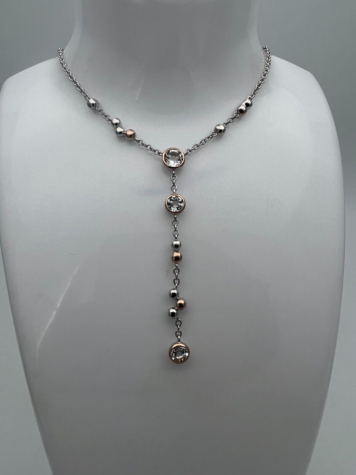 Clogau Sterling Silver & 9ct Rose Gold Celebration Topaz Necklace