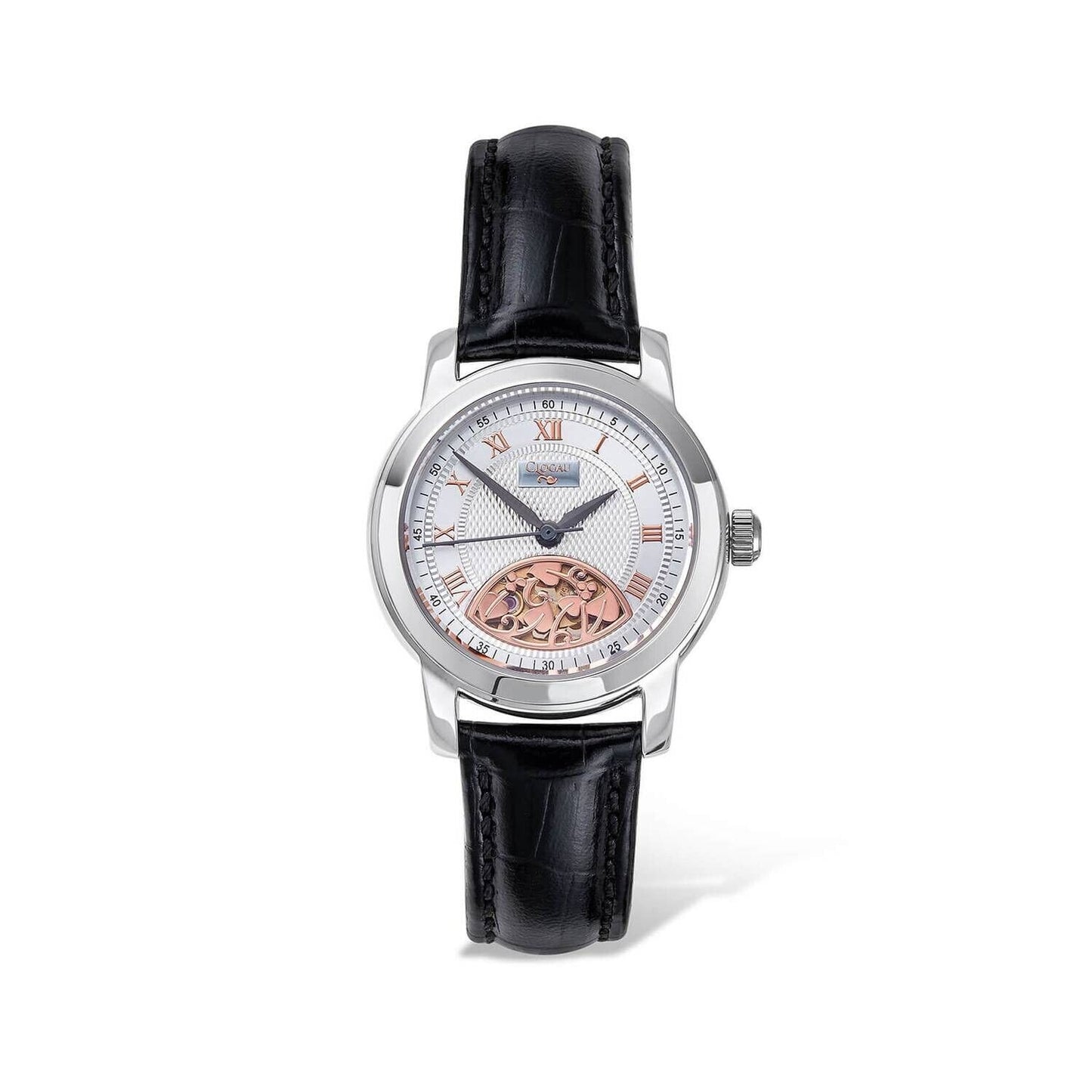 Clogau Small Baroque Tree of Life Ladies Watch With Black Leather Strap