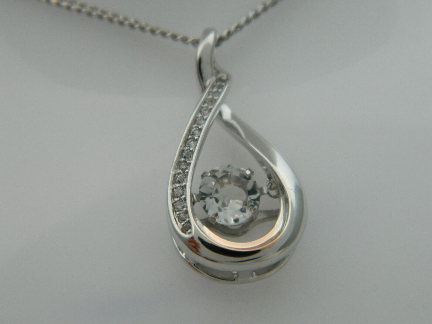 Clogau Sterling Silver & 9ct Rose Gold Eternity White Topaz Pendant