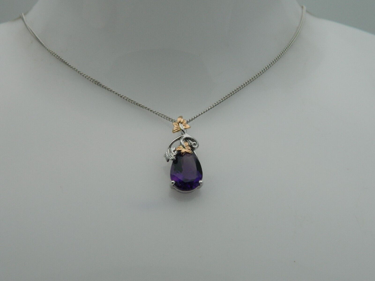 Clogau 18ct White & Rose Gold Great Vine Amethyst Pendant RRP £1,500.00