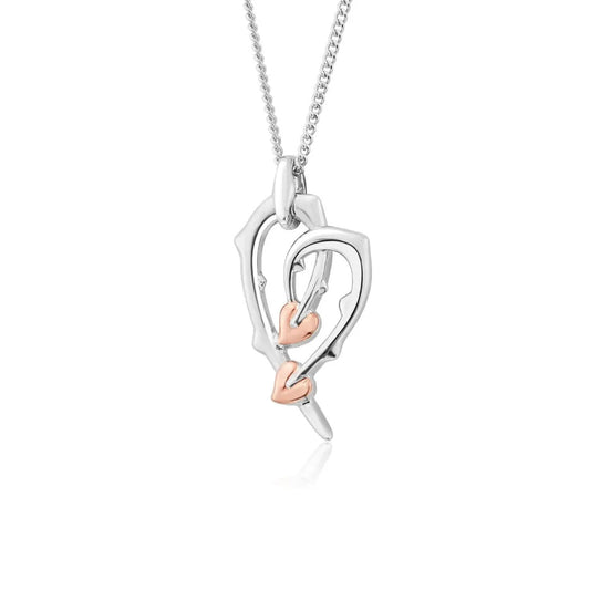 Clogau Sterling Silver & 9ct Rose Gold Betrayal Heart Pendant