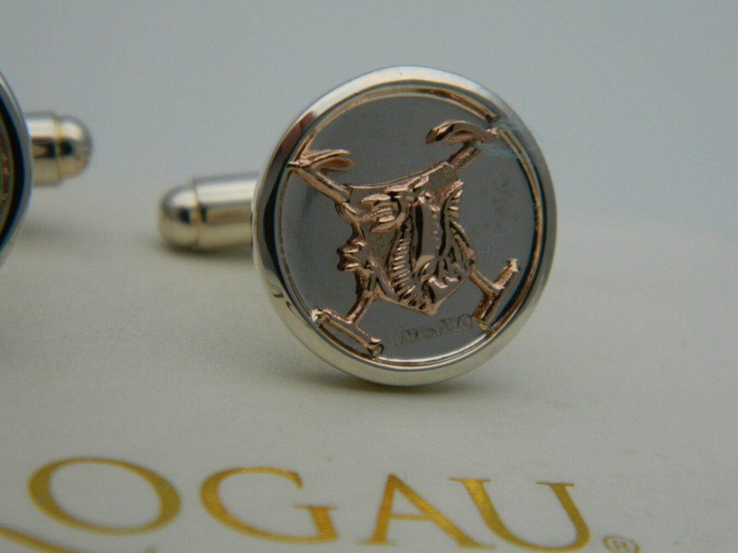 Clogau Sterling Silver & 9ct Rose Gold Dragon Themed 'Wales Polo' Cufflinks