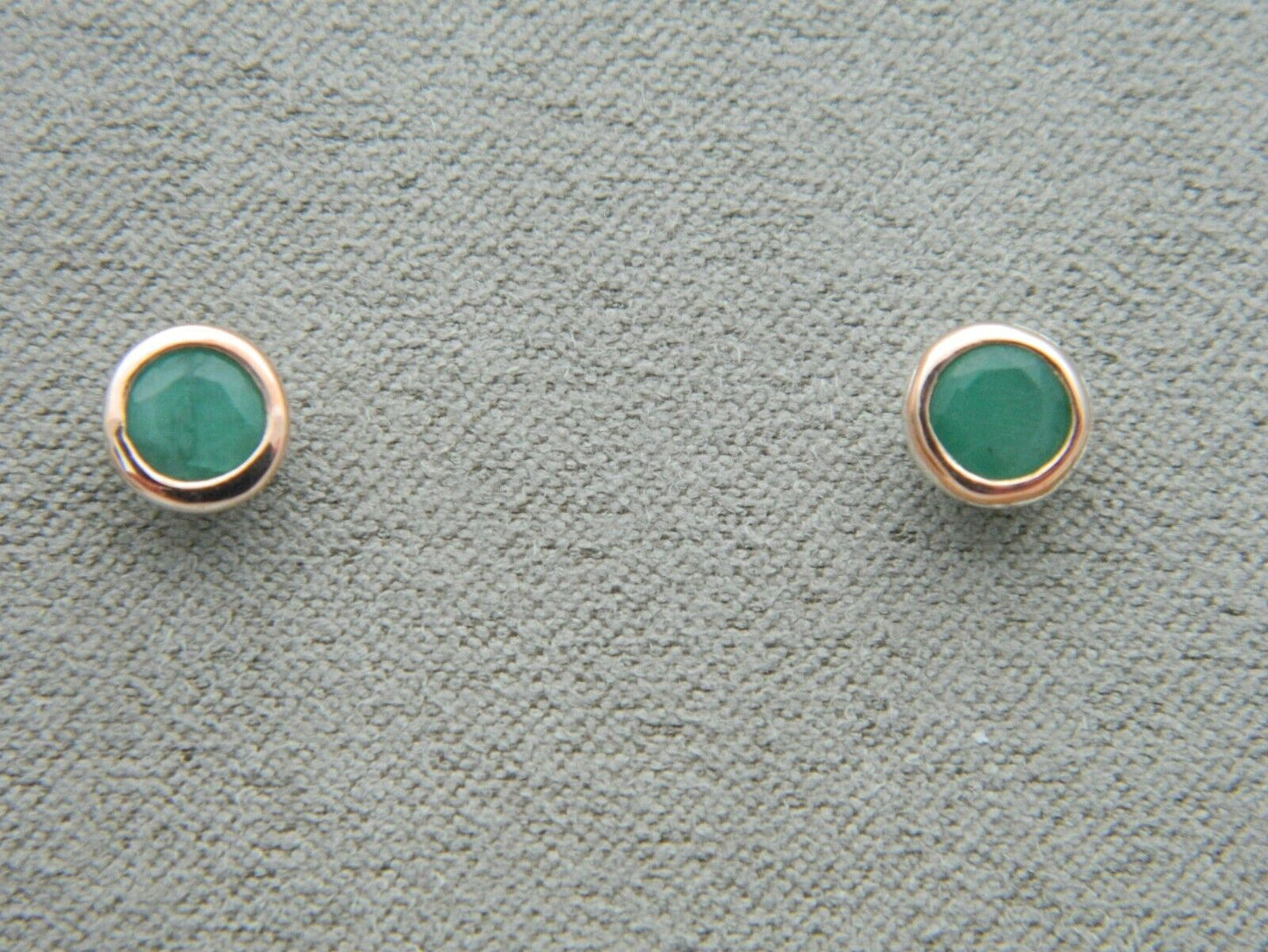 Clogau Sterling Silver & 9ct Rose Gold Emerald May Birthstone Stud Earrings