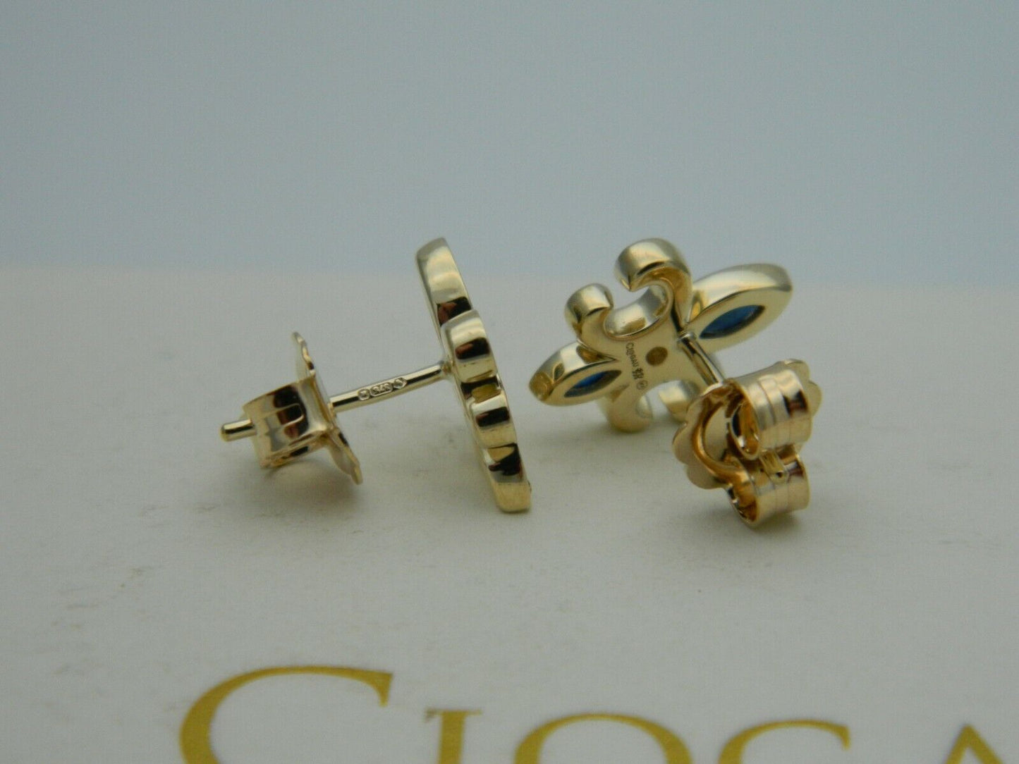 Clogau 9ct Yellow Gold Bohemia Blue Sapphire Stud Earrings