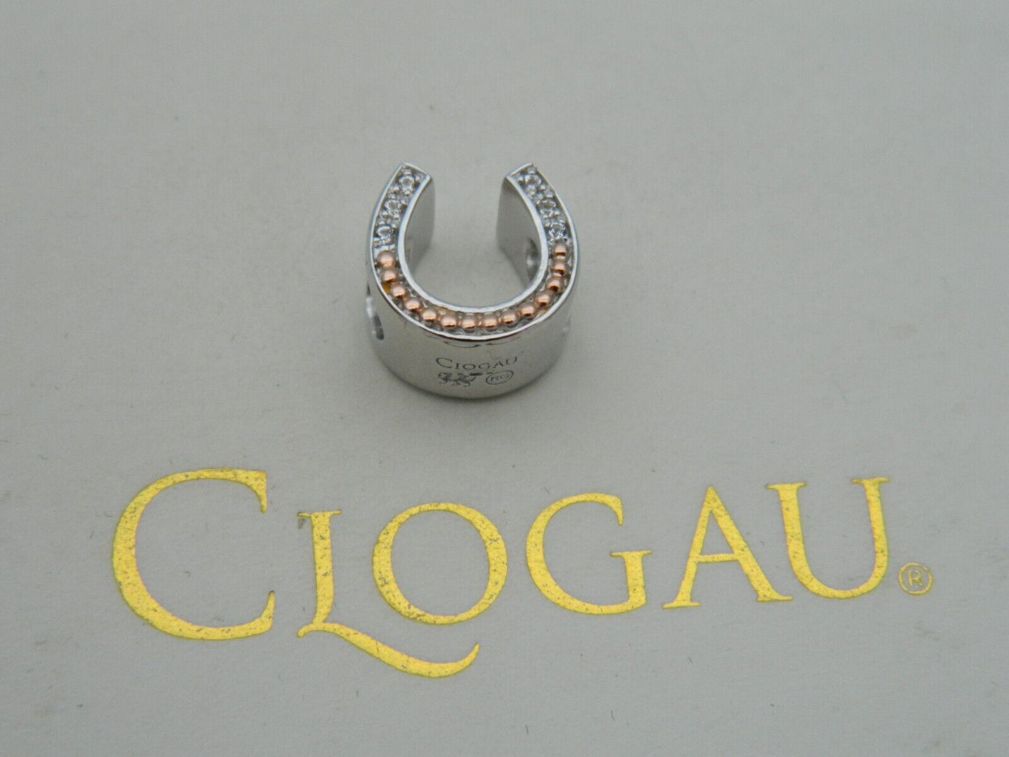 Clogau Sterling Silver & 9ct Rose Gold Horseshoe Bead Charm