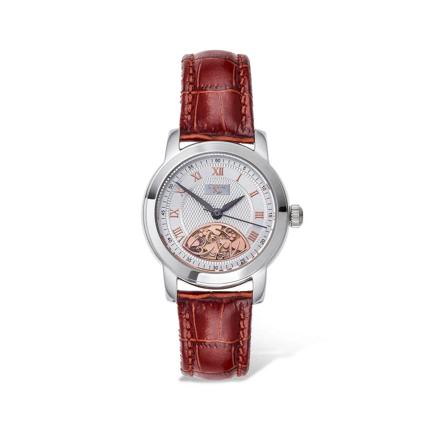 Clogau Small Baroque Tree of Life Ladies Watch With Brown Leather Strap