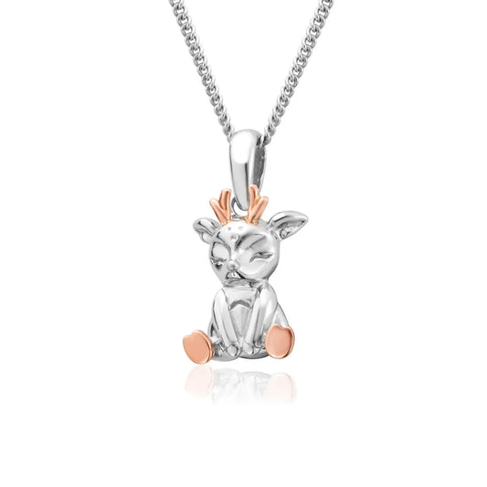 Clogau Sterling Silver & 9ct Rose Gold Ciwt Deer Pendant