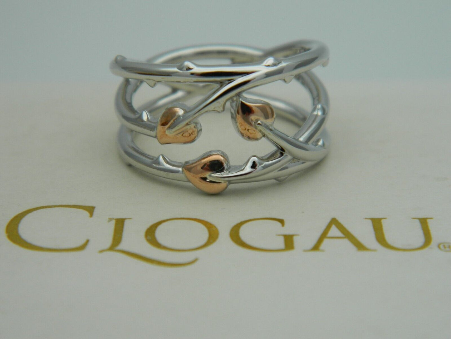 Clogau Sterling Silver & 9ct Rose Gold Betrayal Triple Heart Ring