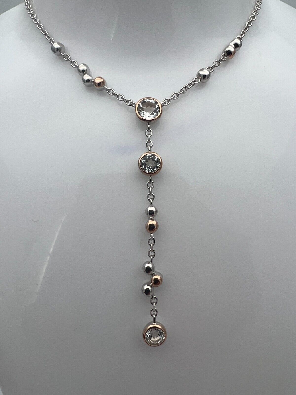 Clogau Sterling Silver & 9ct Rose Gold Celebration Topaz Necklace