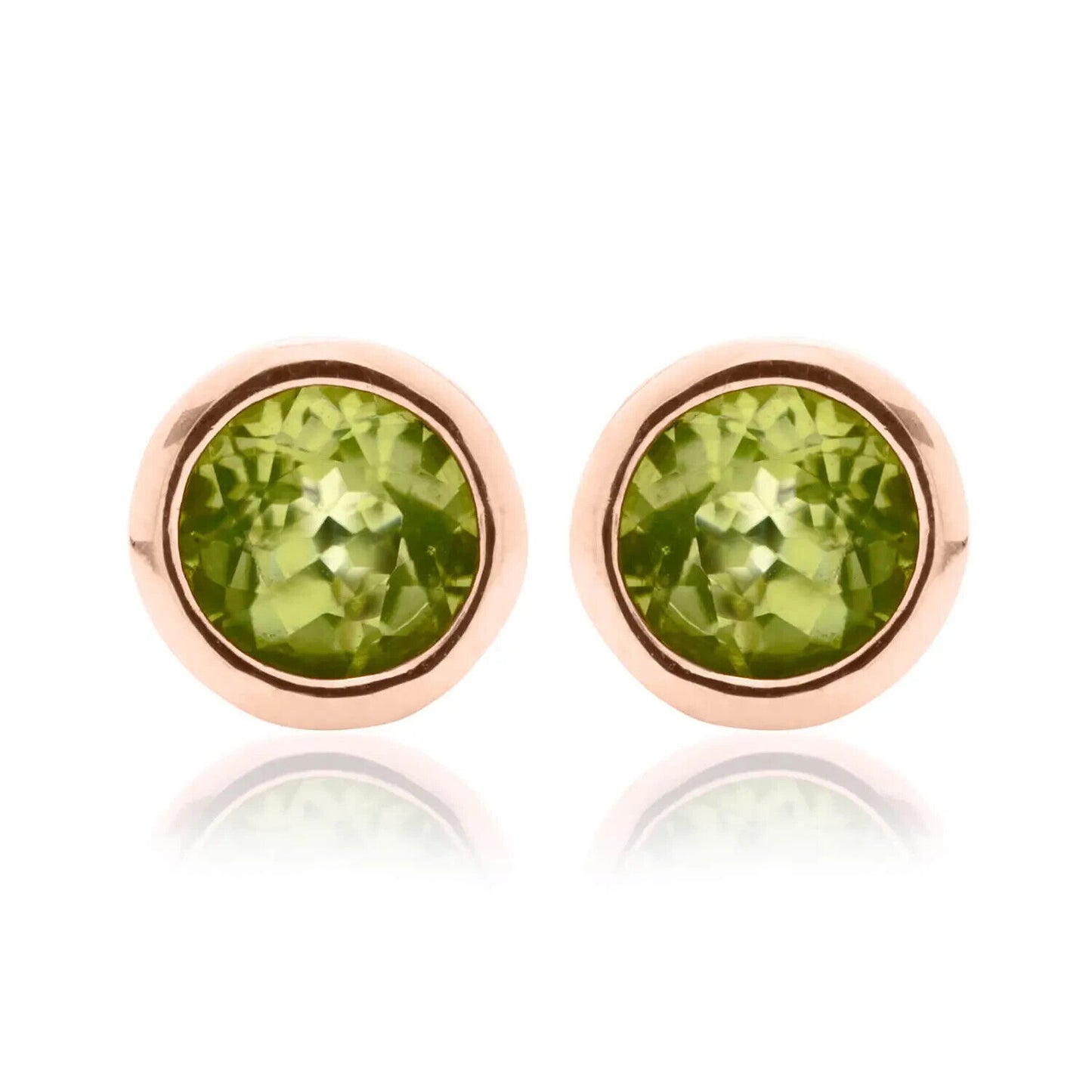 Clogau Sterling Silver & 9ct Rose Gold Peridot August Birthstone Stud Earrings