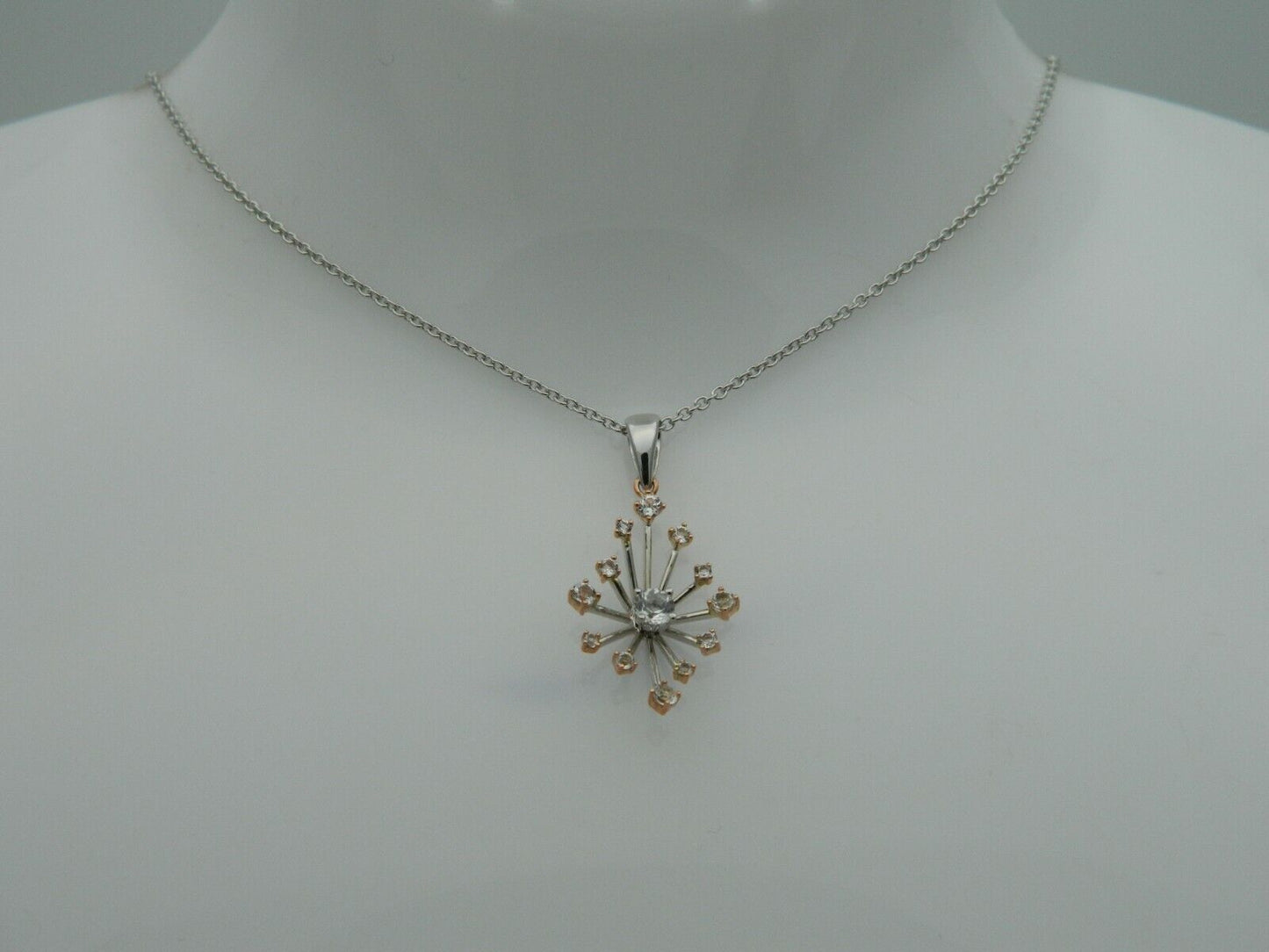 Clogau 9ct White & Rose Gold Celebration Sparkle Topaz Pendant