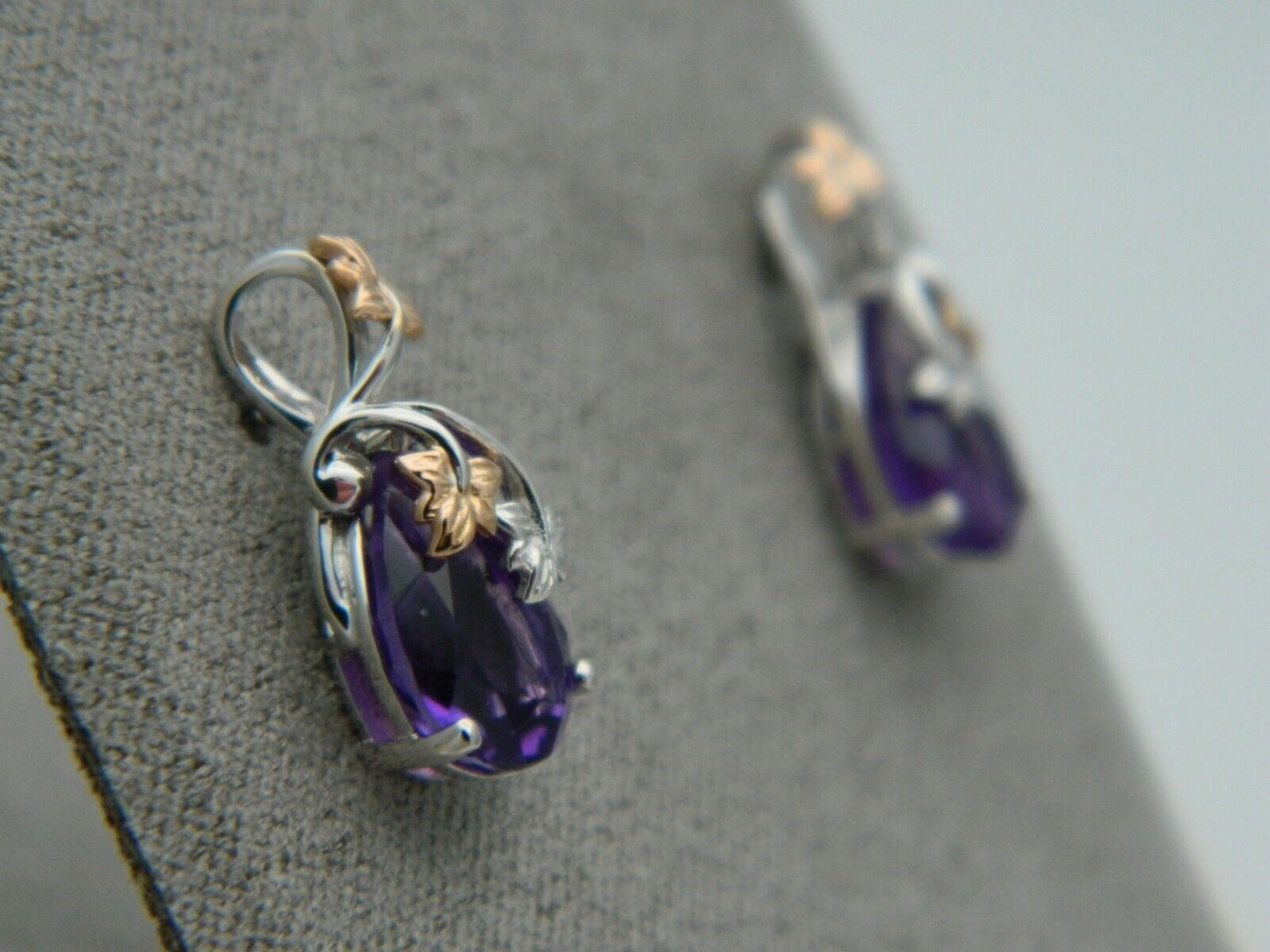 Clogau 18ct White & Rose Gold Great Vine Amethyst Earrings RRP £850.00