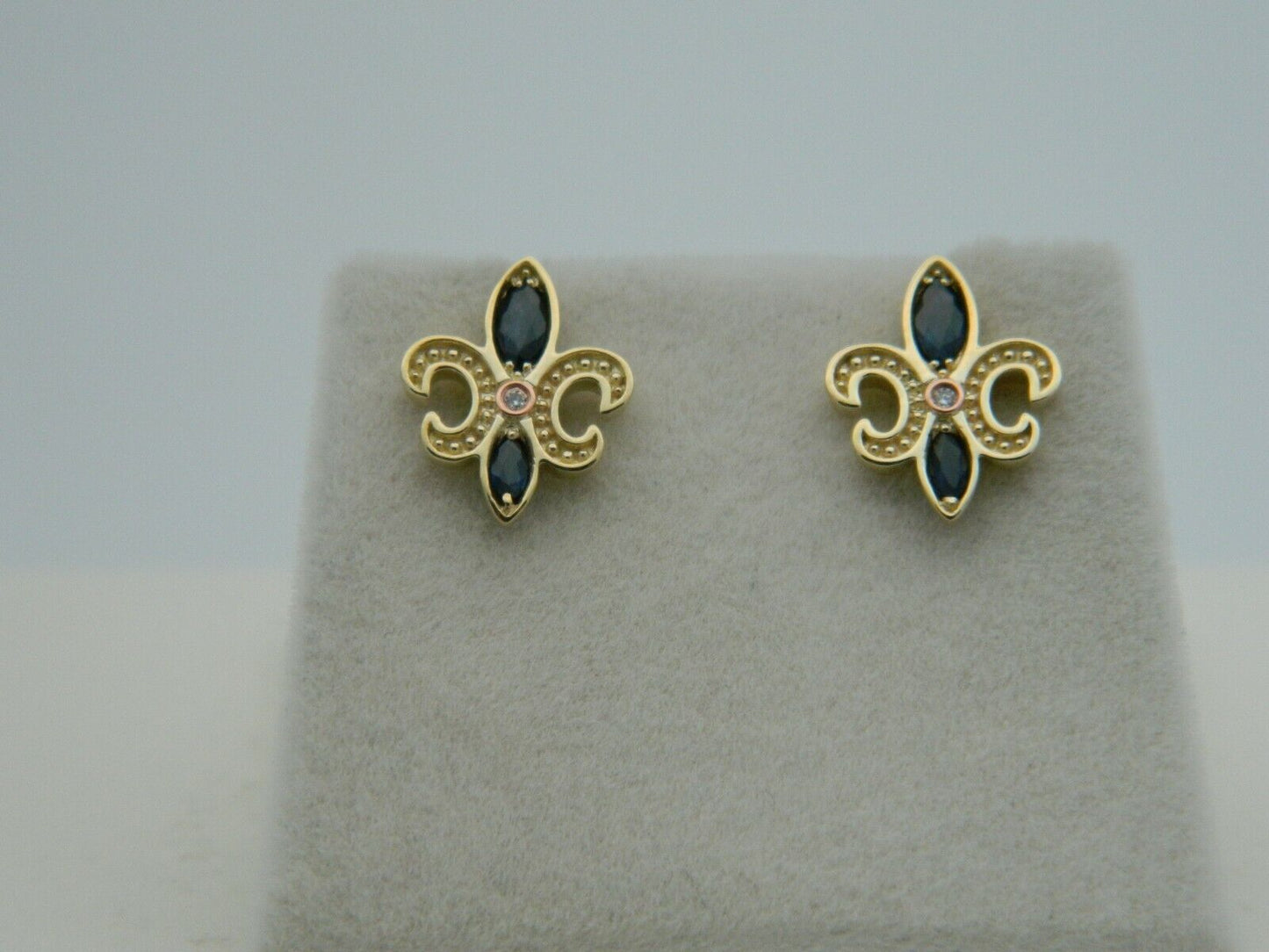 Clogau 9ct Yellow Gold Bohemia Blue Sapphire Stud Earrings