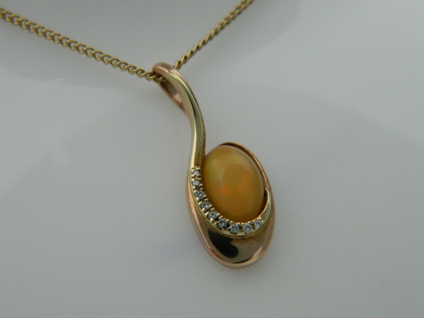 Clogau 9ct Yellow & Rose Gold Serenade Opal & Diamond Pendant