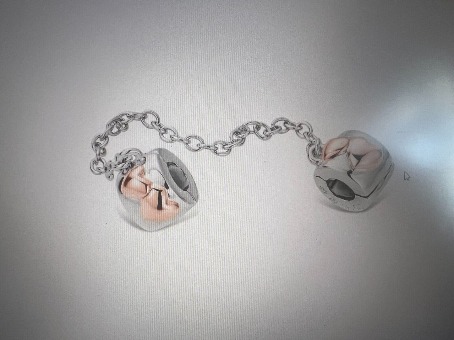 Clogau Sterling Silver & 9ct Rose Gold Cariad Safety Chain Bead Charm