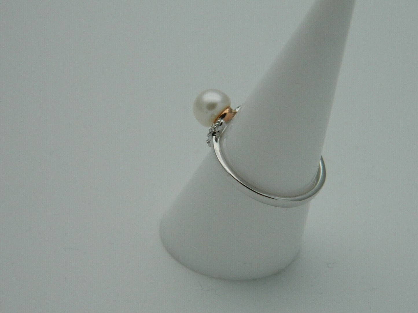 Clogau Sterling Silver & 9ct Rose Gold Windsor Pearl Ring