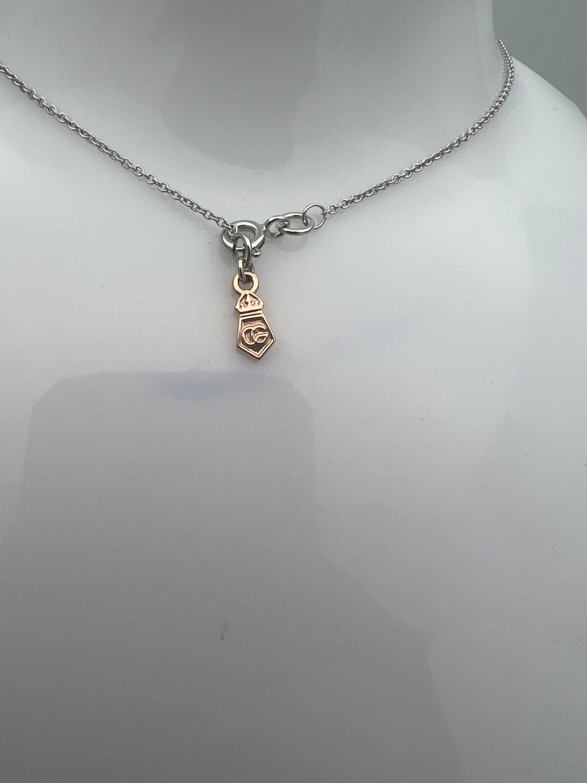 Clogau 9ct White Gold Trace Chain with Rose Gold Clogau Tag