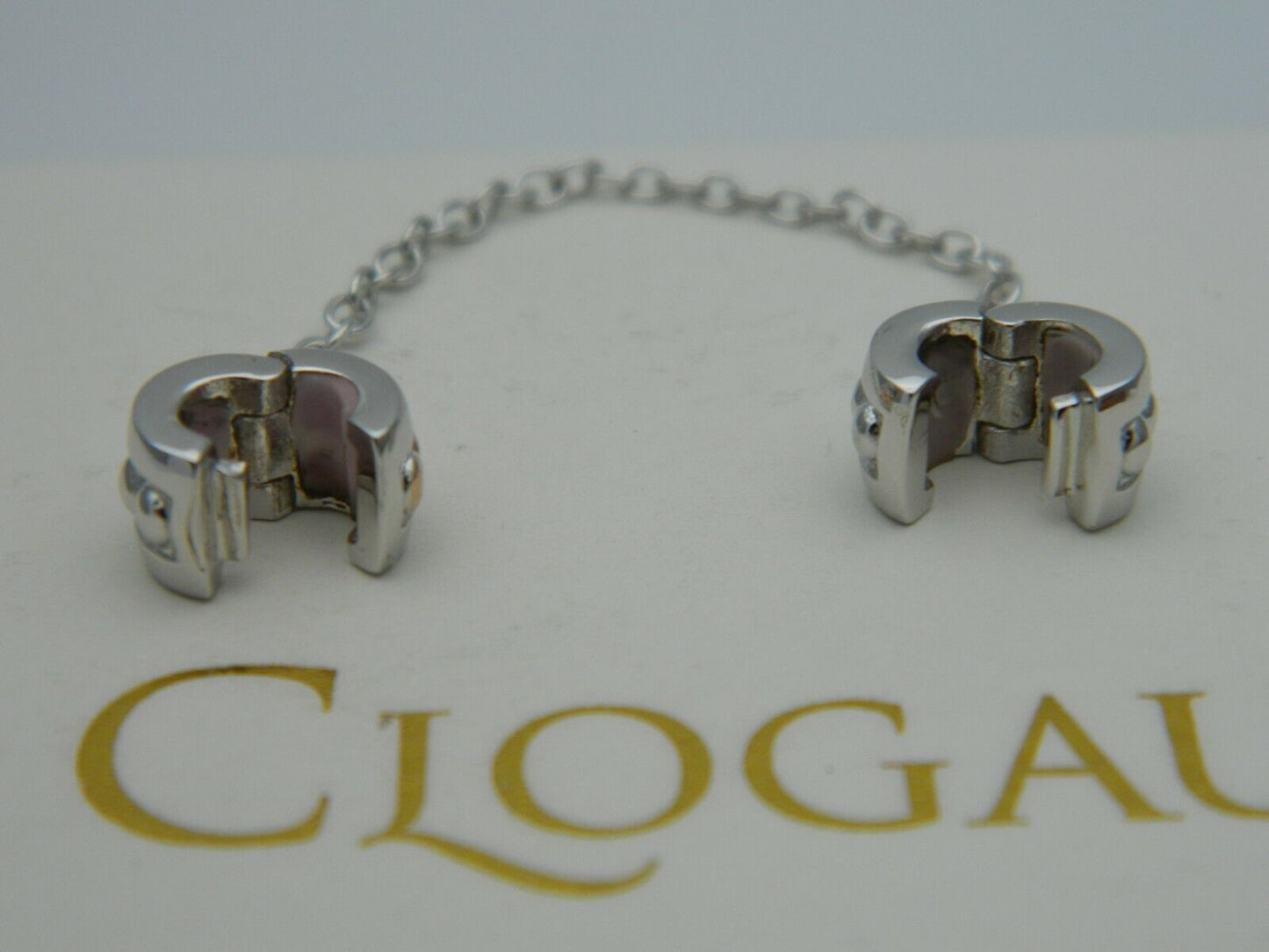 Clogau Sterling Silver & 9ct Rose Gold Safety Chain Bead Charm