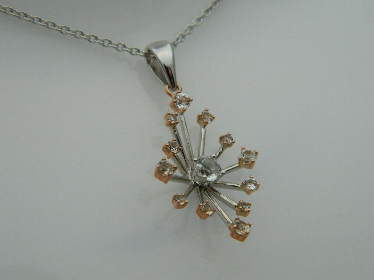 Clogau 9ct White & Rose Gold Celebration Sparkle Topaz Pendant