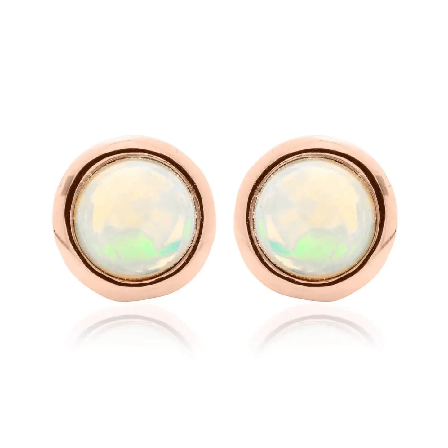 Clogau Sterling Silver & 9ct Rose Gold Fire Opal October Birthstone Stud Earrings