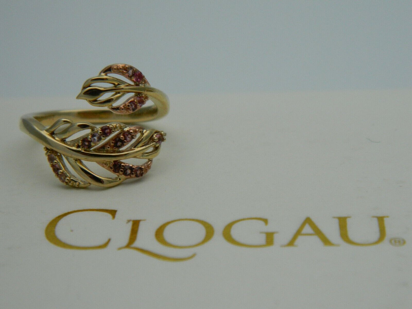 Clogau 9ct Yellow & Rose Gold Debutante Feather Pink Tourmaline Ring