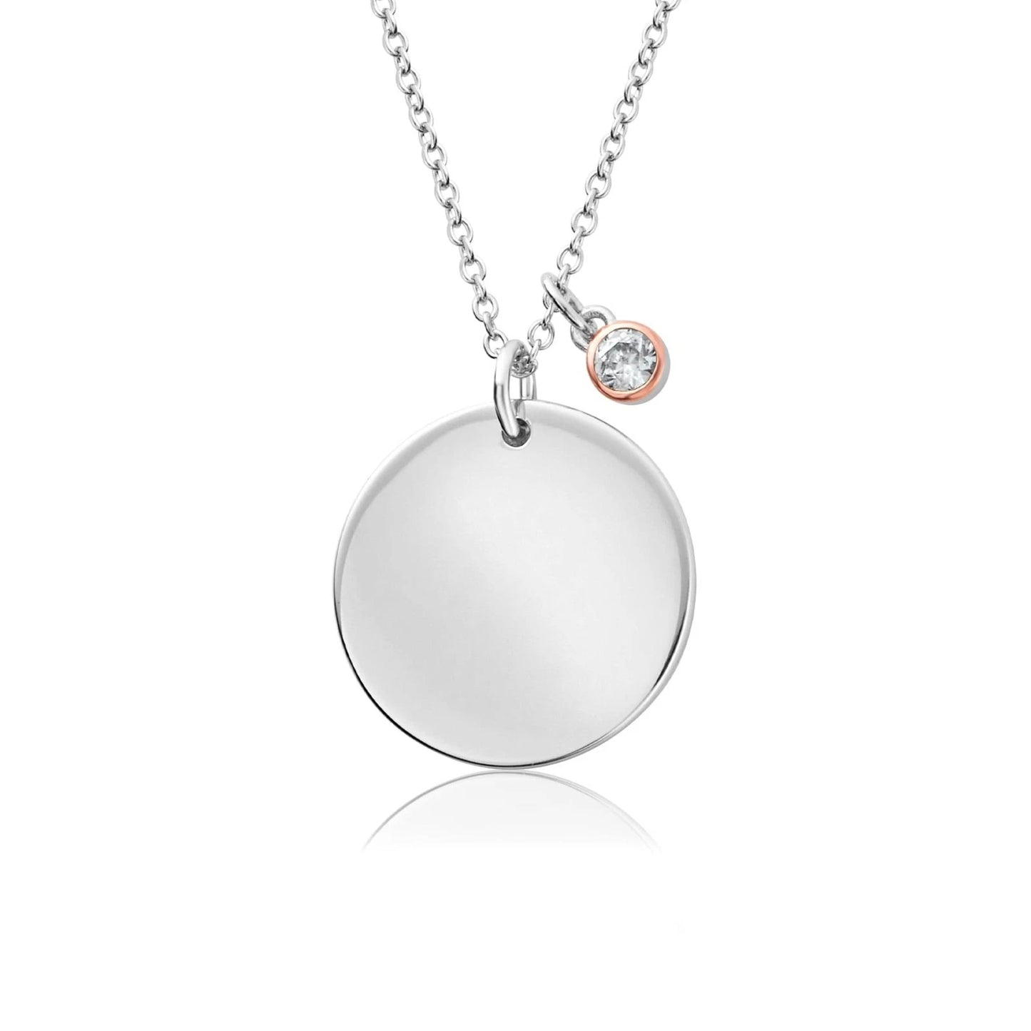 Clogau Sterling Silver & 9ct Rose Gold Celebration April Zircon Birthstone Pendant
