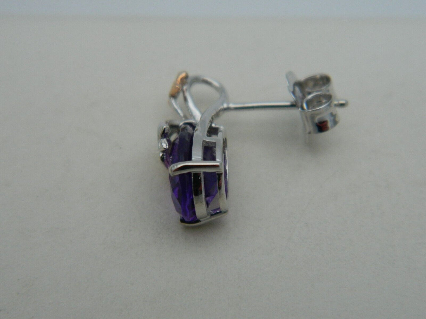 Clogau 18ct White & Rose Gold Great Vine Amethyst Earrings RRP £850.00