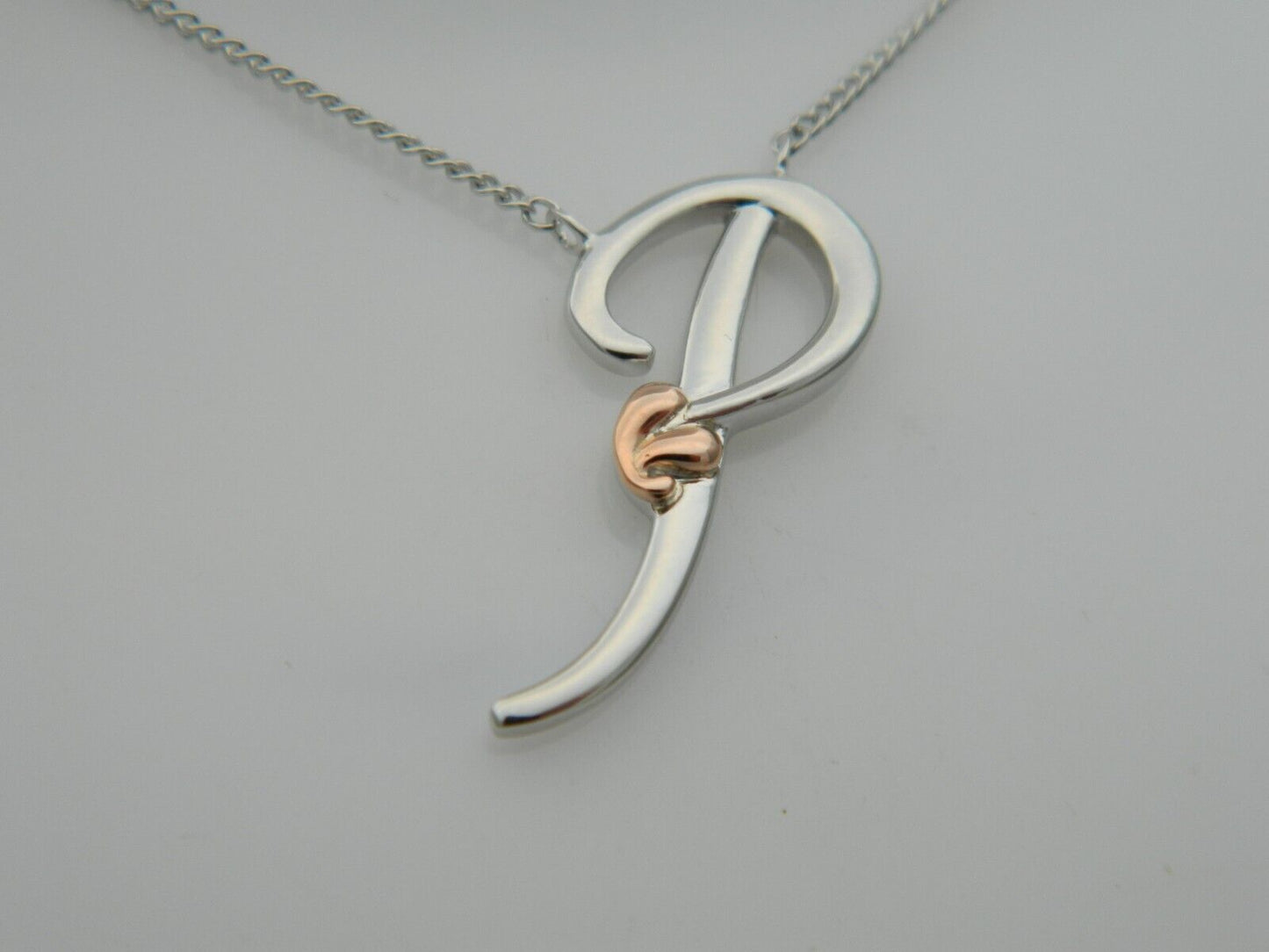 Clogau Sterling Silver & 9ct Rose Gold Letter P Necklace