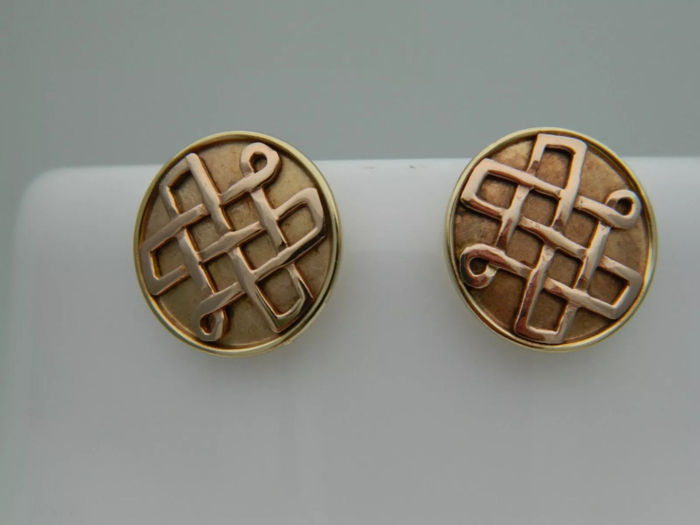 Clogau 9ct Yellow & Rose Gold Lady Guinevere Celtic Stud Earrings 4.3g