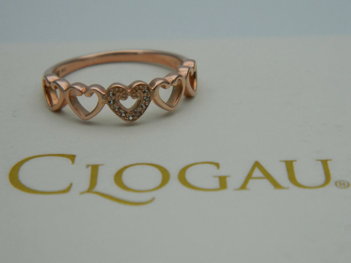 Clogau 9ct Rose Gold Affinity Heart Topaz Ring size O