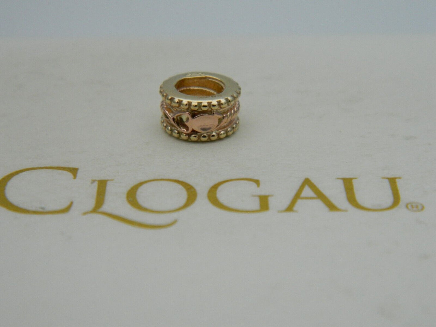 Clogau 9ct Yellow & Rose Gold Lovespoon Barrel Bead Charm