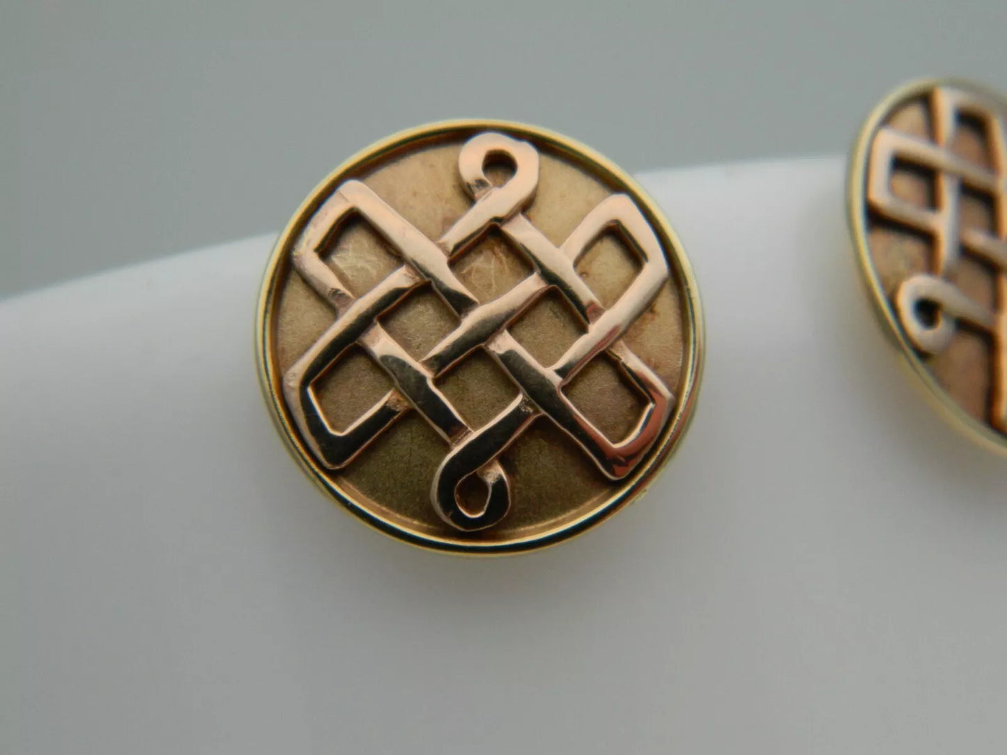 Clogau 9ct Yellow & Rose Gold Lady Guinevere Celtic Stud Earrings 4.3g