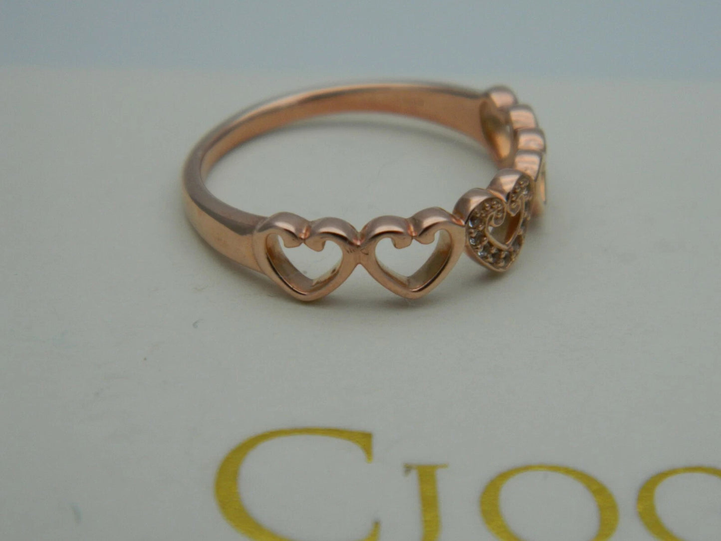 Clogau 9ct Rose Gold Affinity Heart Topaz Ring size O