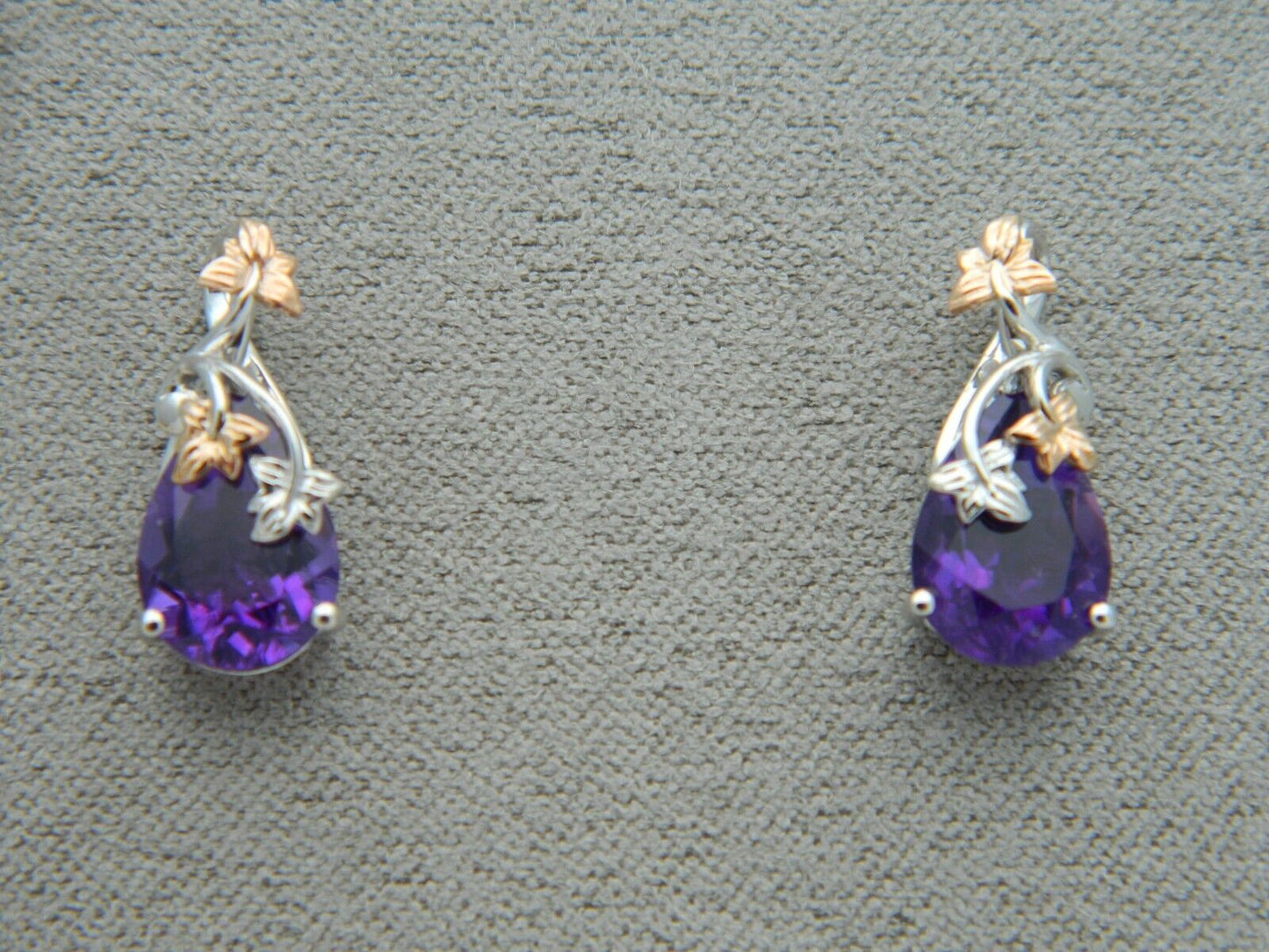 Clogau 18ct White & Rose Gold Great Vine Amethyst Earrings RRP £850.00