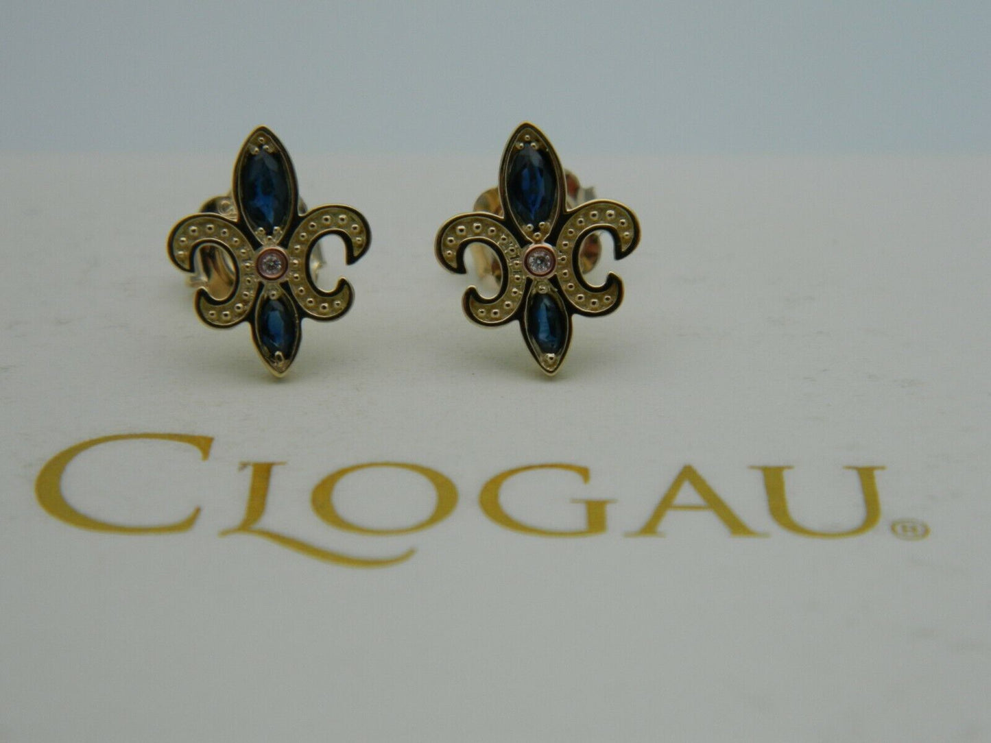 Clogau 9ct Yellow Gold Bohemia Blue Sapphire Stud Earrings