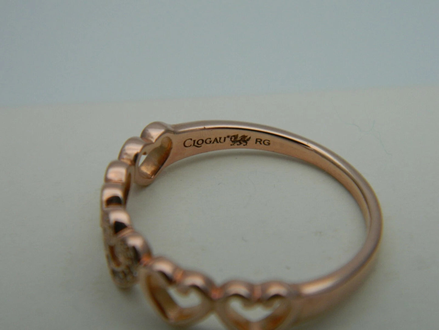 Clogau 9ct Rose Gold Affinity Heart Topaz Ring size O