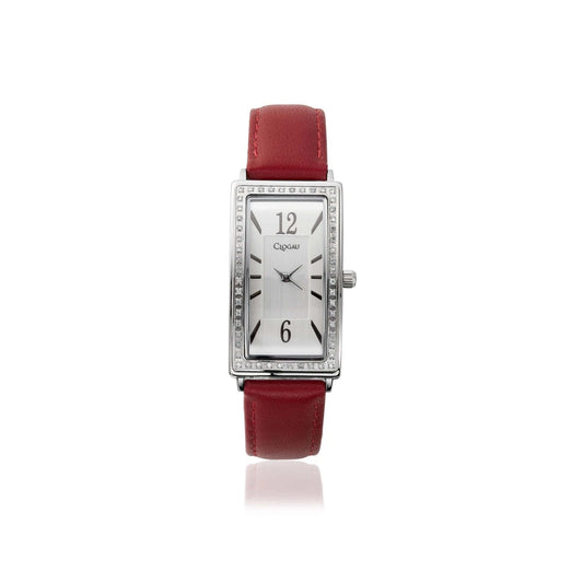 Clogau Ladies Alwen Diamond Wrist Watch with Red Leather Strap RRP £810.00