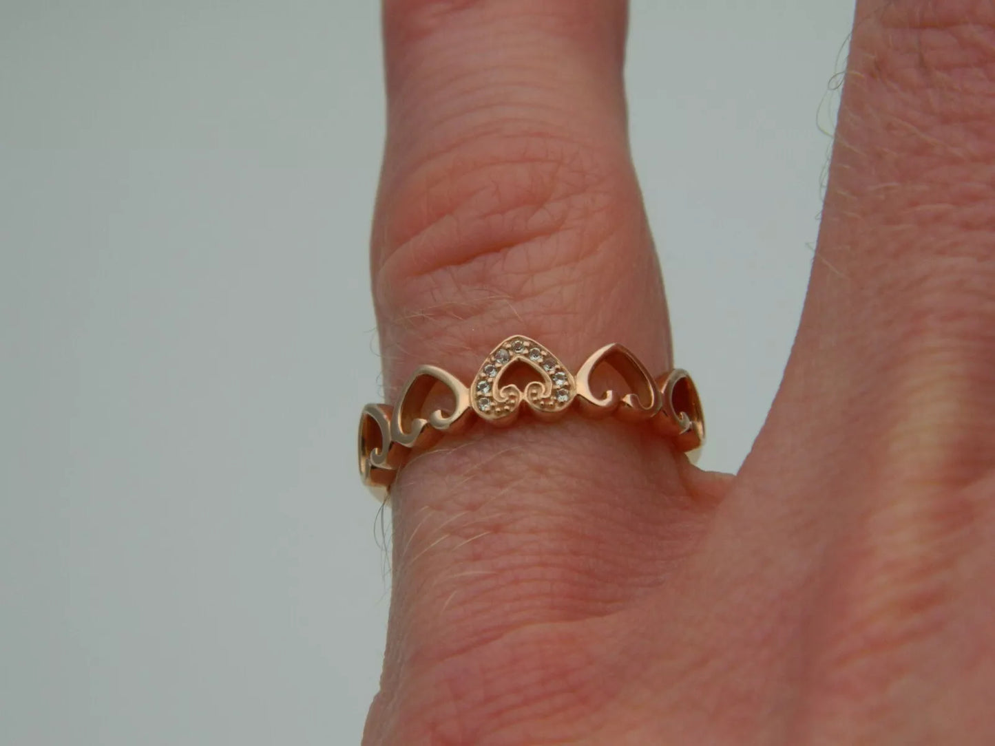 Clogau 9ct Rose Gold Affinity Heart Topaz Ring size O