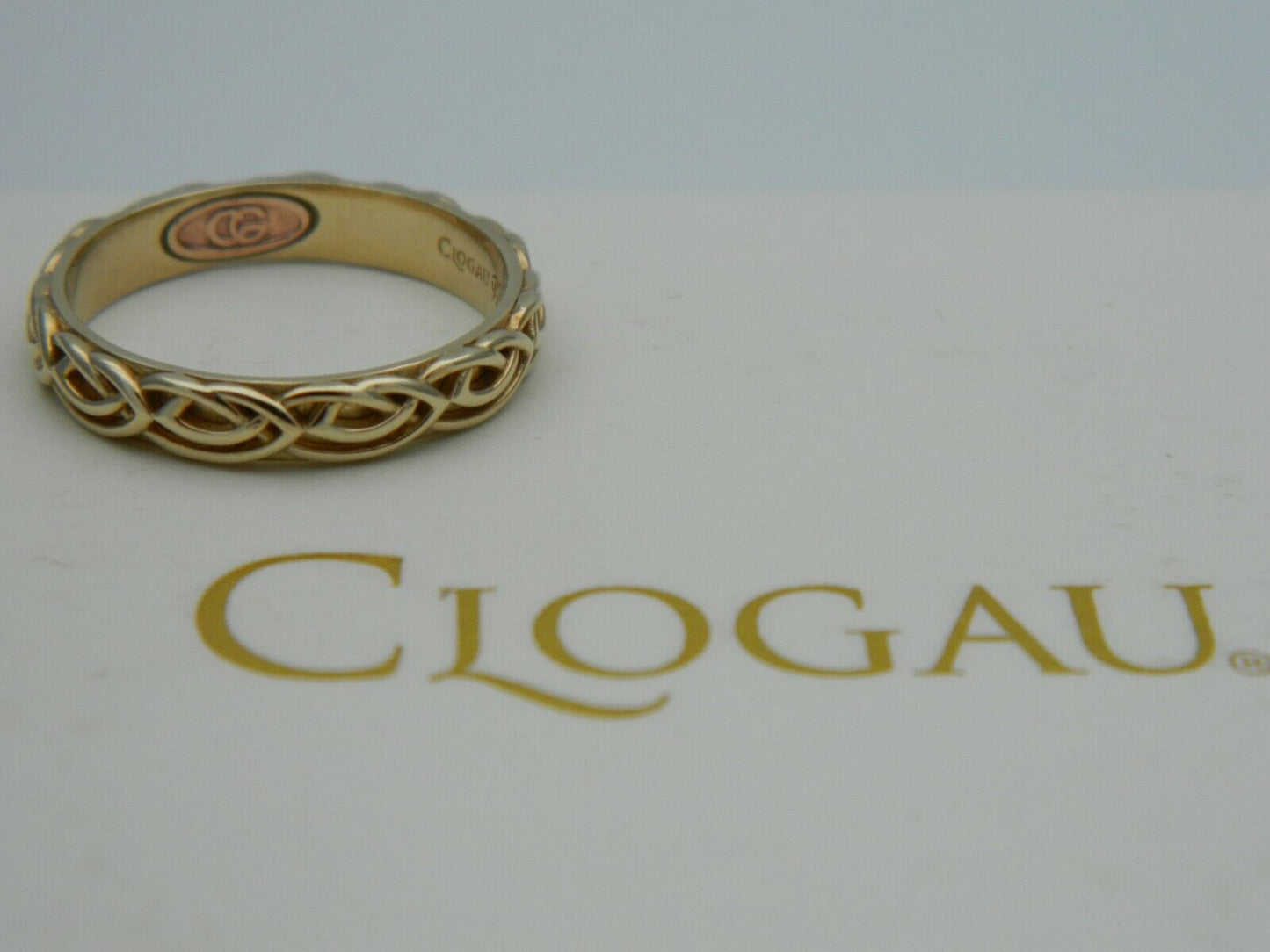 Clogau 9ct Yellow & Rose Gold 4mm Annwyl Celtic Ring RRP £490.00 size P