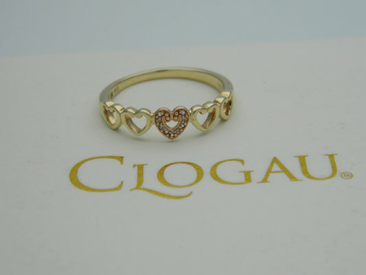 Clogau 9ct Yellow & Rose Gold Affinity Heart Topaz Ring