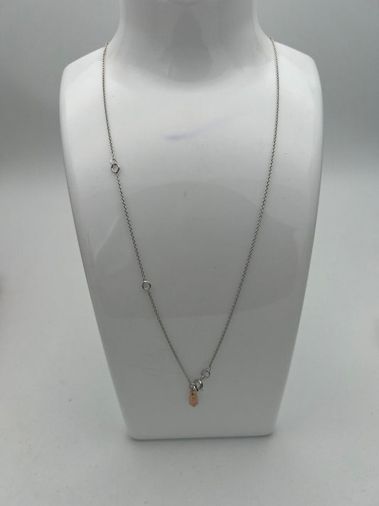 Clogau 9ct White Gold Trace Chain with Rose Gold Clogau Tag