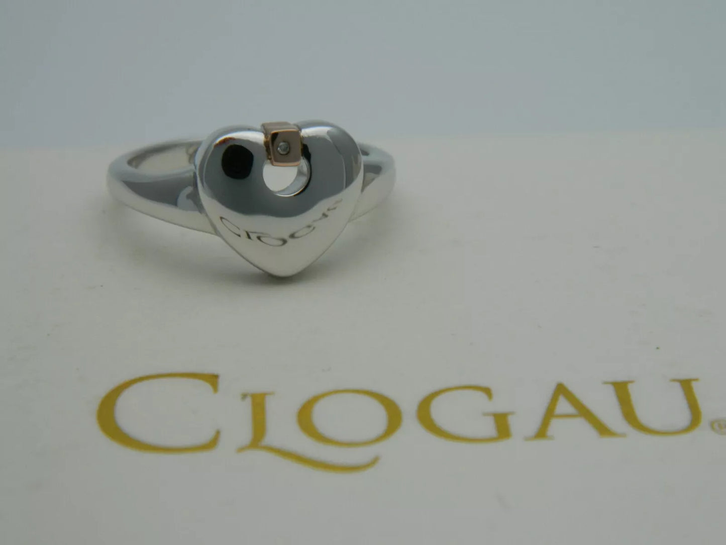 Clogau Sterling Silver & 9ct Rose Gold Cariad Heart Ring size M