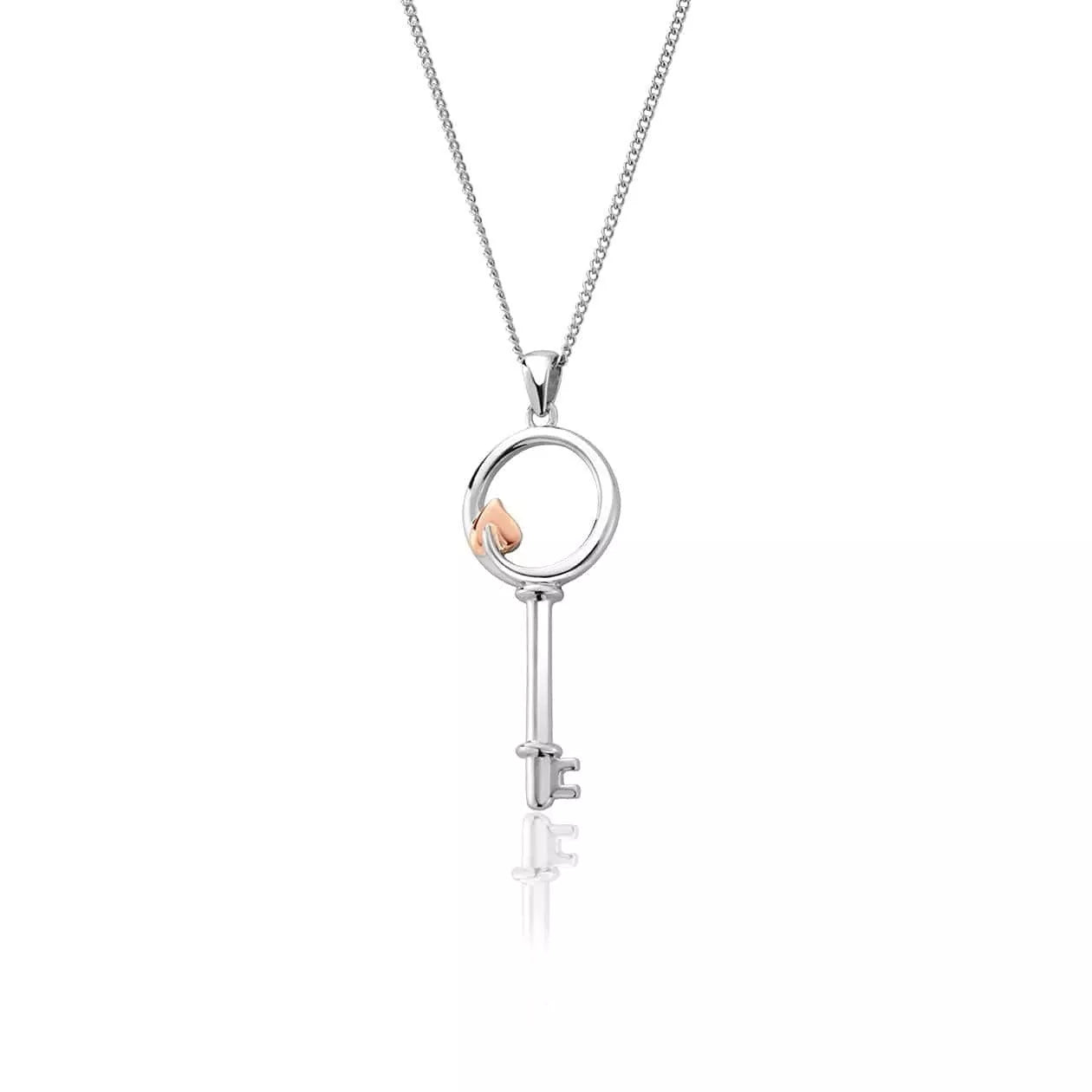 Clogau Sterling Silver & 9ct Rose Gold Tree of Life Circle Key Pendant RRP £139.00