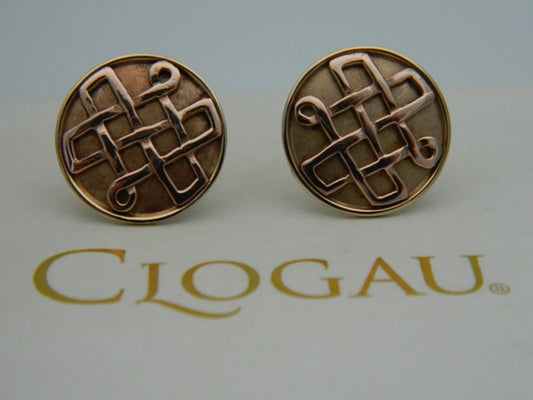 Clogau 9ct Yellow & Rose Gold Lady Guinevere Celtic Stud Earrings 4.3g